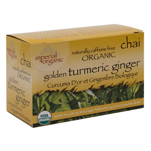 Imperial Organic Golden Turmeric Ginger Chai 18 Bags by Uncle Lees Tea