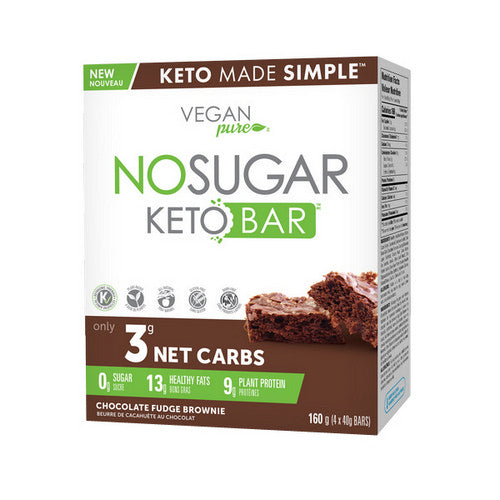 Keto Bar Choc Fudge 4 Count by No Sugar Company