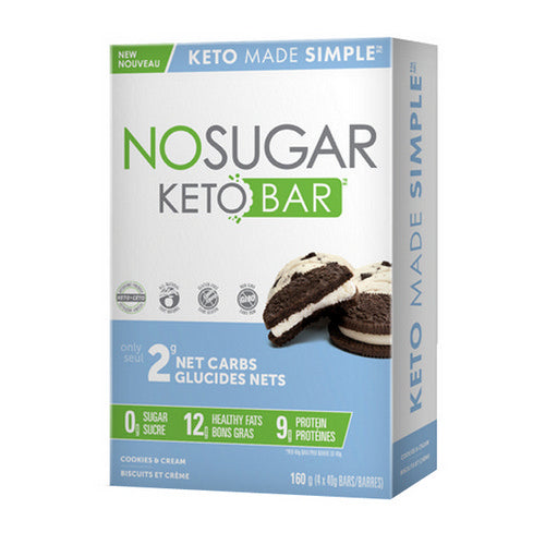 Keto Bar Cookies & Cream 4 Count by No Sugar Company