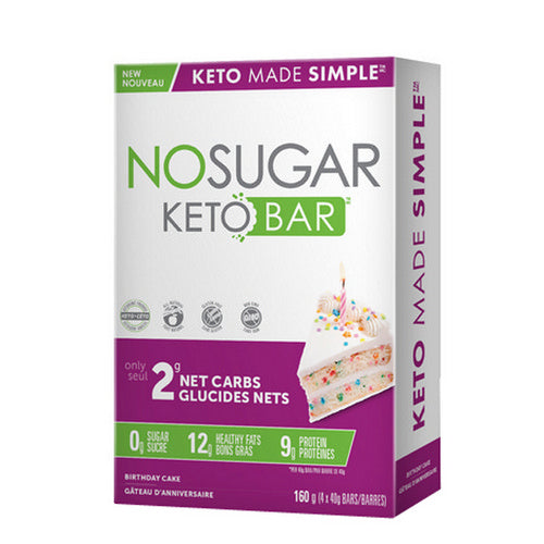 Keto Bar Birthday Cake 4 Count by No Sugar Company