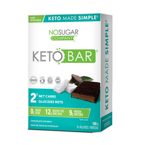 Keto Bar Chocolate Coconut 4 Count by No Sugar Company