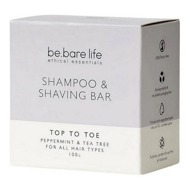 Shampoo & Shaving Bar Top to Toe 100 Grams by Be.Bare Life
