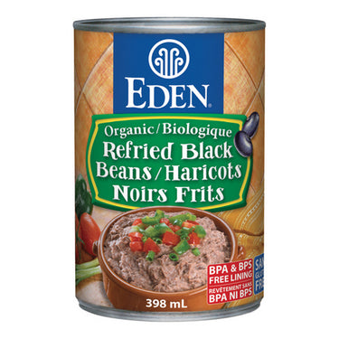 Organic Refried Black Beans 398 mL by Eden