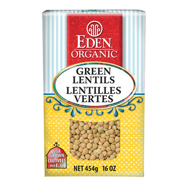 Organic Green Lentils Dry 454 Grams by Eden