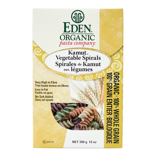 Organic Kamut Vegetable Spirals 340 Grams by Eden