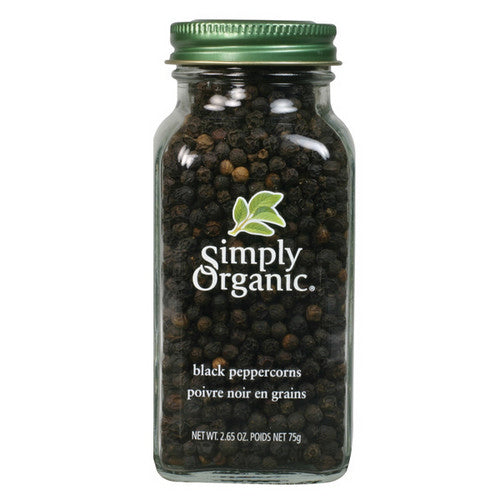 Whole Black Peppercorns 75 Grams by Simply Organic