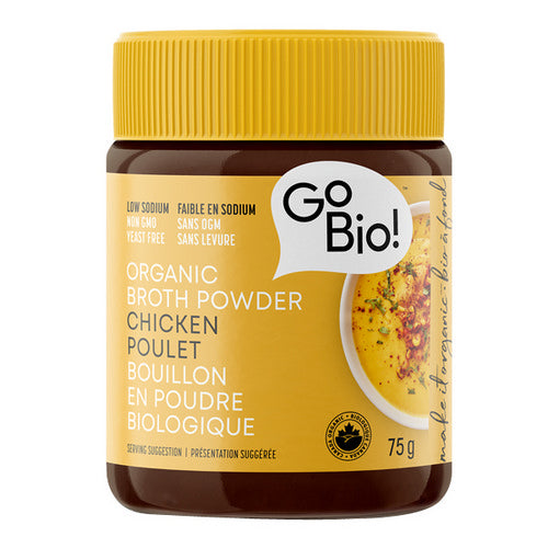 Organic Broth Powder Chicken 75 Grams by GoBio!