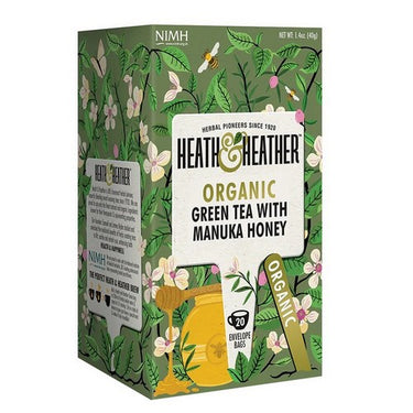 Organic Green Tea with Manuka Honey 20 Bags by Heath & Heather