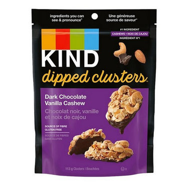 Dipped Clusters Dark Chocolate Vanilla Cashew 113 Grams by Kind