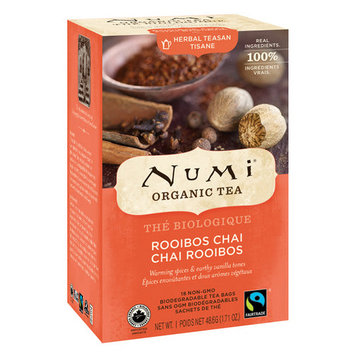 Organic Rooibos Chai Herbal Tea 18 Count by Numi