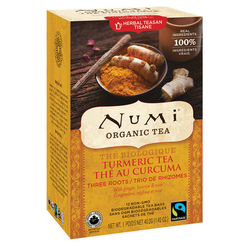 Organic Three Roots Turmeric Tea 12 Count by Numi