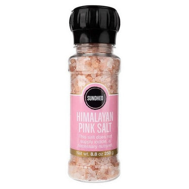 Pink Himalayan Gourmet Salt (Course) in Grinder 250 Grams by Sundhed