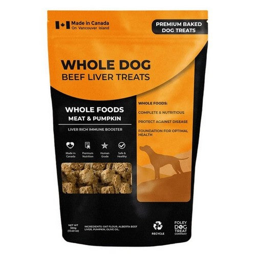 Whole Dog Beef Liver Treats Whole Foods Meat & Pumpkin Baked Dog Treats 380 Grams by Foley Dog Treat Company