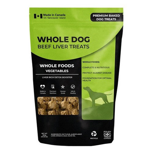 Whole Dog Beef Liver Treats Whole Foods Vegetables Baked Dog Treats 380 Grams by Foley Dog Treat Company