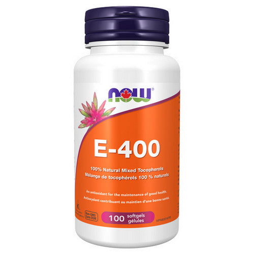 E-400 100% Natural Mixed Tocopherols 100 Softgels by Now