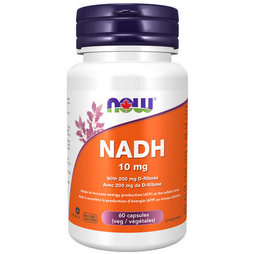 NADH 10mg with D-Ribose 60 VegCaps by Now