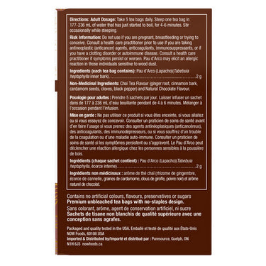 Pau D'arco Traditional Wellness Tea 24 Bags by Now