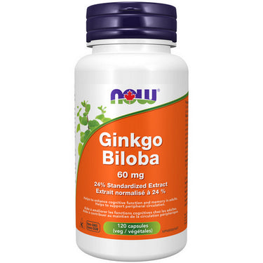 Ginkgo Biloba 24% 50:1 Extract 120 VegCaps by Now