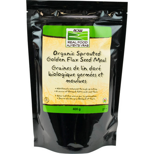 Organic Sprouted Golden Flax Seed Meal 400 Grams by Now
