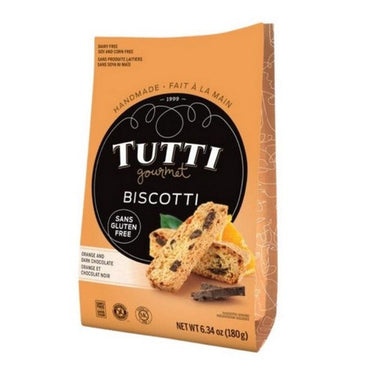 Biscotti Gluten Free Organic Dark Chocolate 180 Grams (Case Of 8) by Tutti Gourmet