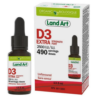 Organic Vitamin D3 2,500 IU 13.5 Ml by Land Art