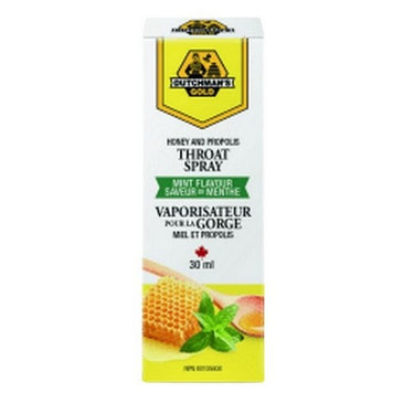 Dutchmans Gold Inc., Honey & Propolis Throat Spray, Mint 30 Ml