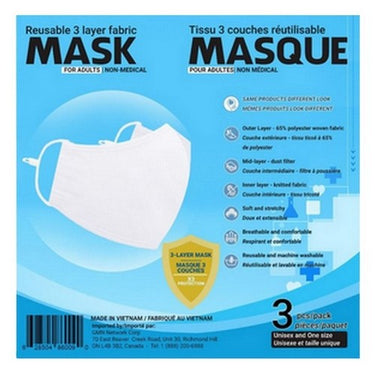 Mask for Adults White 3 Pack by Sequence Health