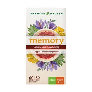 Genuine Health, Memory, Saffron and Ginkgo Biloba 60 Caps