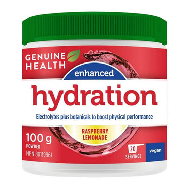 Genuine Health, Enhance Hydration, Raspberry Lemonade 100 Grams