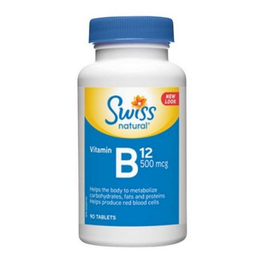 Swiss Natural, Vitamin B12, 500 Mcg, 90 Tabs