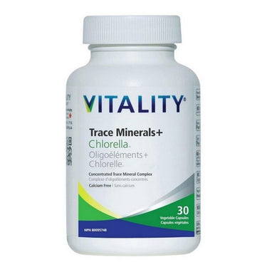 Trace Minerals + Chlorella 30 VegCaps by Vitality Products Inc.