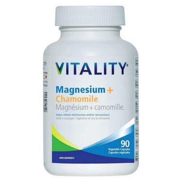 Magnesium + Chamomile 90 VegCaps by Vitality Products Inc.