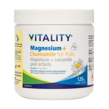 Magnesium + Chamomile For Kids 120 Grams by Vitality Products Inc.