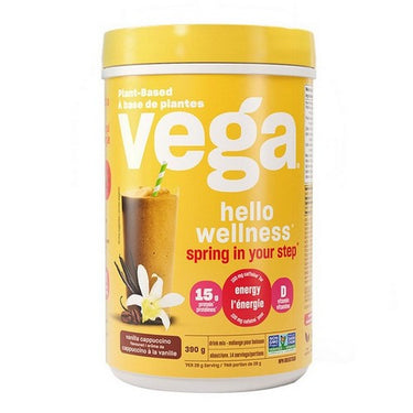 Vega Hello Wellness Plant Based Energy Vanilla Cappuccino 390 Grams by Vega