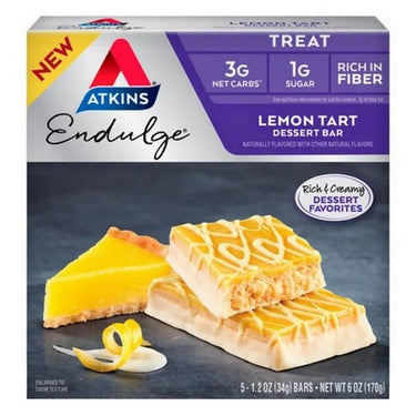 Atkins Endulge Lemon Tart Dessert Bar 170 Grams by Atkins