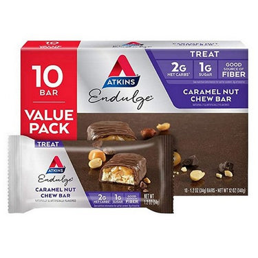 Atkins Caramel Nut Chew Bar 340 Grams by Atkins