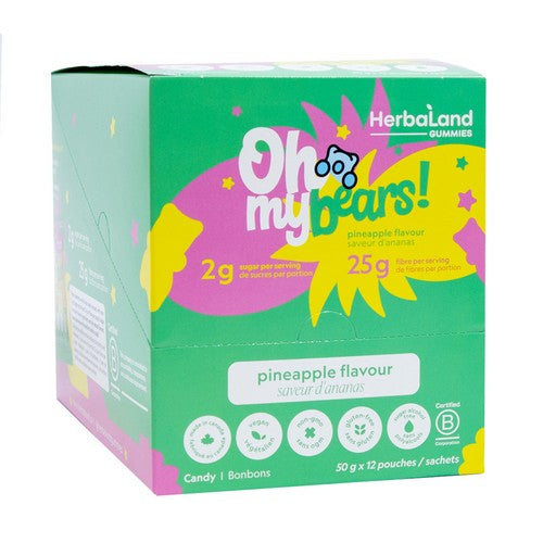 Oh My Bears! Pineapple 50 Grams (Case of 12) by Herbaland Naturals