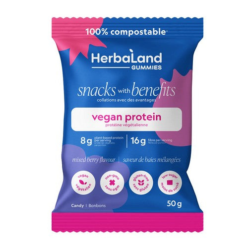 Vegan Protein Mixed Berry 50 Grams by Herbaland Naturals