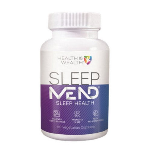 SleepMend No Melatonin Herbal Sleep Aid 60 Veg Caps by Health Is Wealth