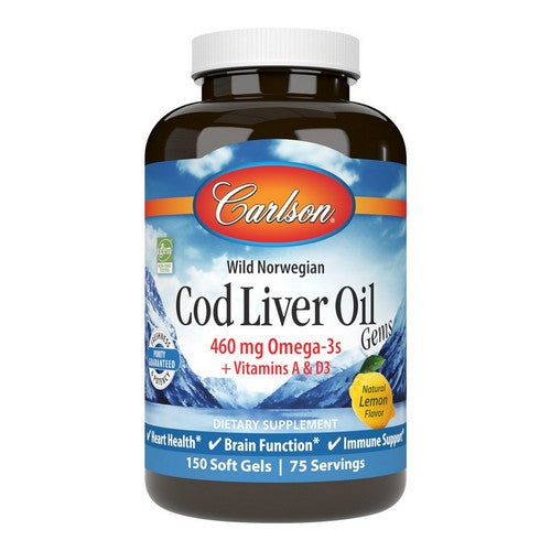 Cod Liver Oil Lemon 150 Softgels by Carlson