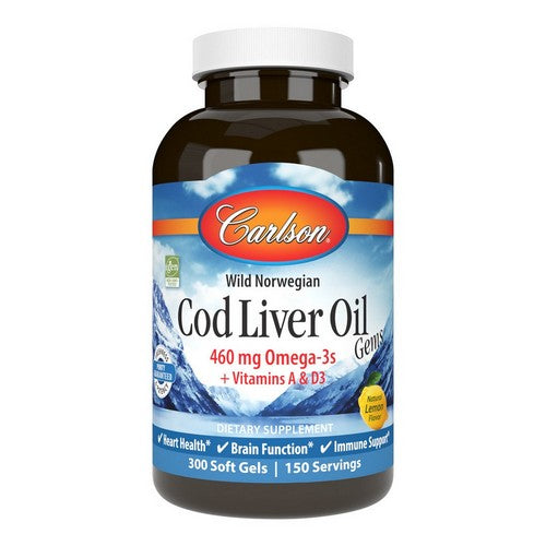 Cod Liver Oil Lemon 300 Softgels by Carlson