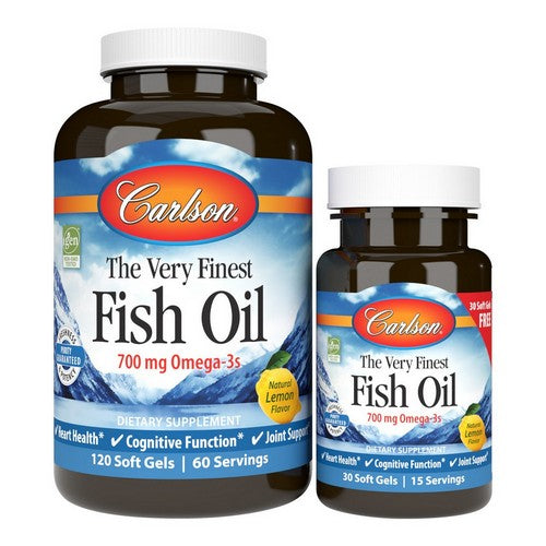The Very Finest Fish Oil Lemon 120 + 30 Soft Gels by Carlson