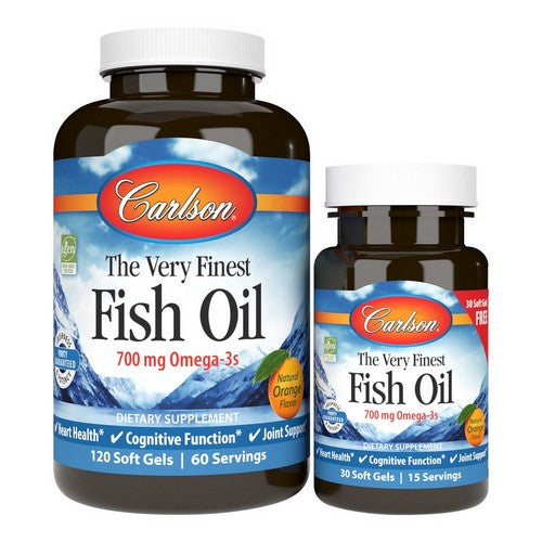 The Very Finest Fish Oil Orange 120 + 30 Soft Gels by Carlson
