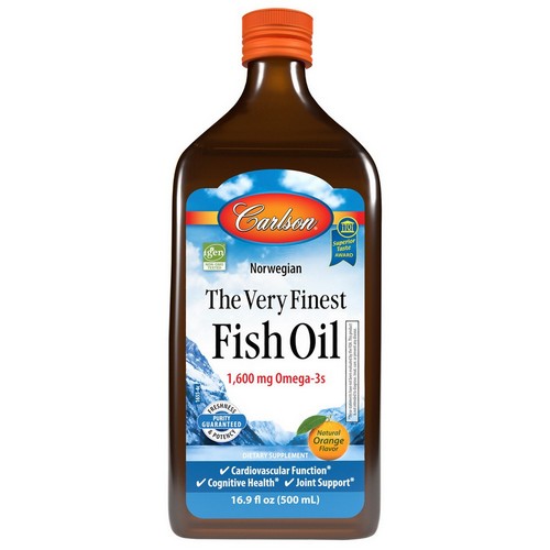 The Very Finest Fish Oil Orange Flavor 500 Ml by Carlson