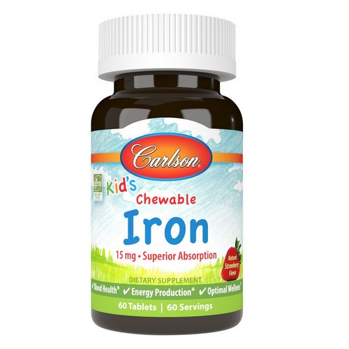 Kid's Chewable Iron Tablets 60 Count by Carlson