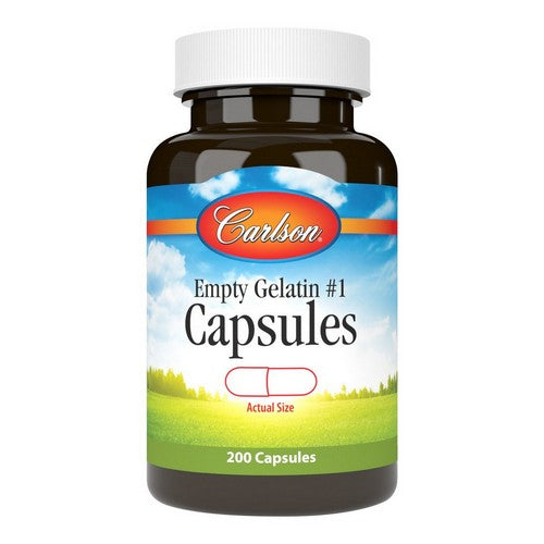 Empty Gelatin Size1 Medium-Small Capsules 200 Count by Carlson