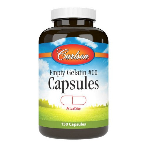 Empty Gelatin Size00 Large Capsules 150 Count by Carlson