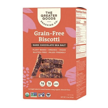 Dark Chocolate Sea Salt Biscotti Grain Free 113 Grams (Case Of 7) by Left Coast Naturals