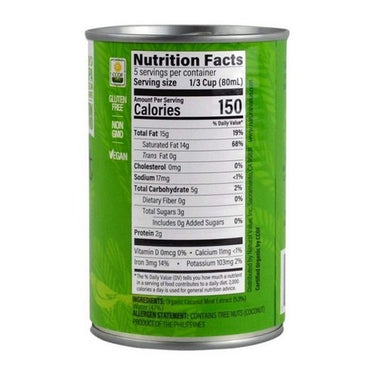 Organic Coconut Milk Fair Trade 397 Ml (Case Of 12) by Left Coast Naturals