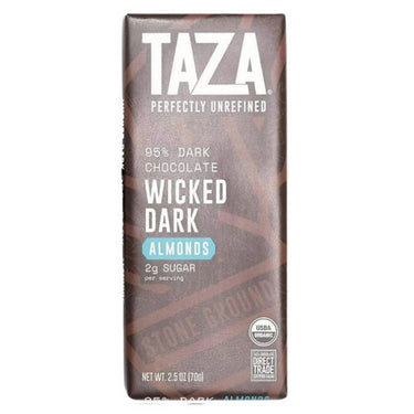 Wicked Dark With Almonds 95% Dark 70 Grams (Case Of 10) by Left Coast Naturals